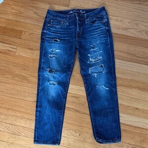 American Eagle Outfitters Women's Destructed Ripped Slouchy Jeans 4